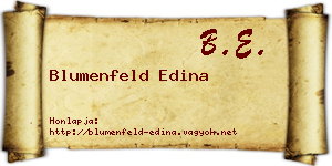 Blumenfeld Edina névjegykártya